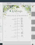 Flora | Rustic Wedding Timeline Sign Template