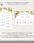 Marisol | Sunflowers Order of the Day Wedding Sign Template