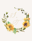 Marisol | Sunflowers Wedding Logo Design Template