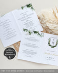 PALMA Template for Wedding Program Tropical