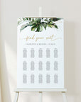 PALMA Tropical Wedding Seating Chart Plan Template