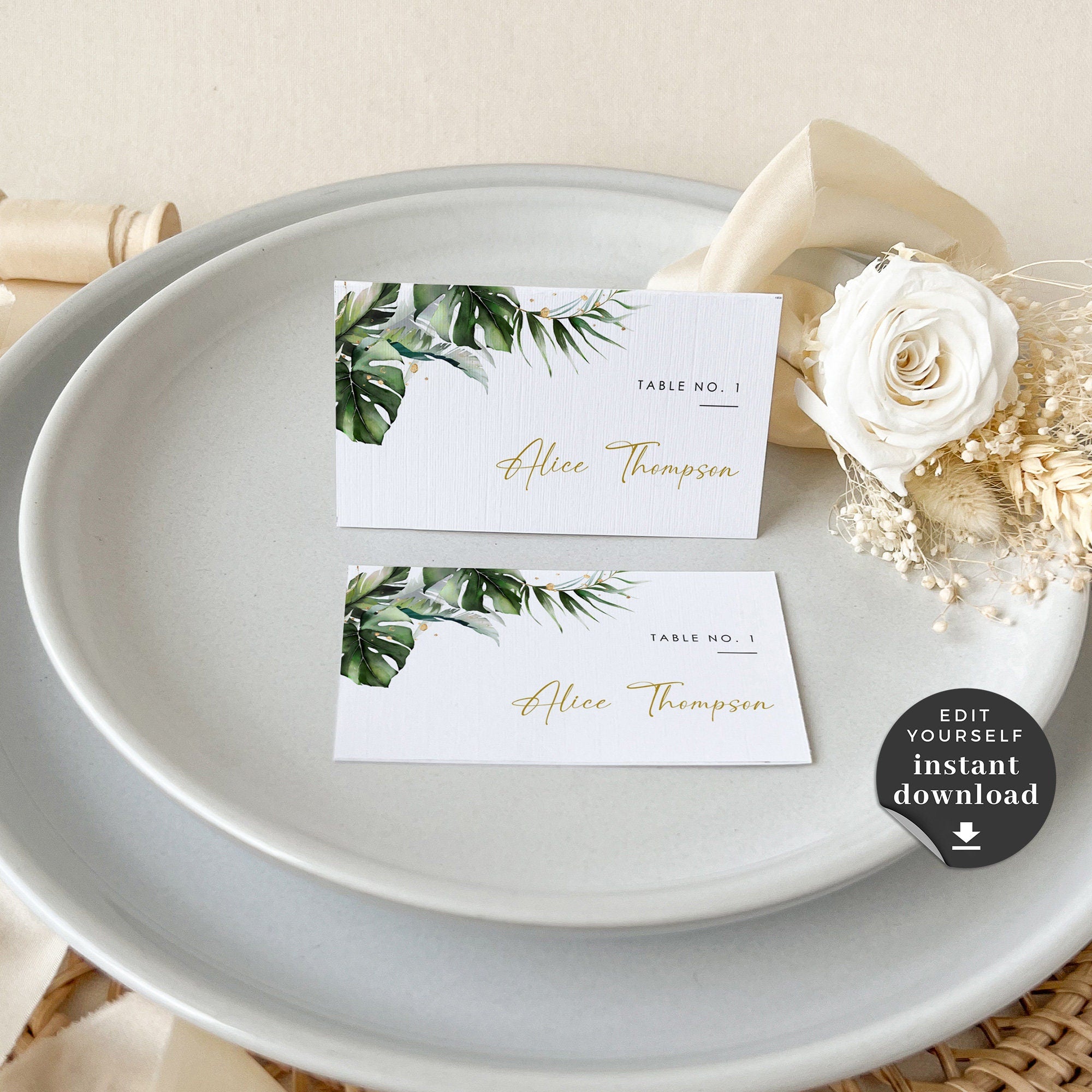 Wedding table place cards template