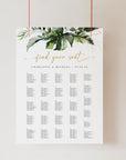 PALMA Tropical Wedding Seating Chart Plan Template