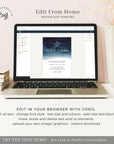 ZAHARA | Costal Beach Wedding Invitation Template with Photo