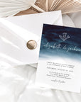 ZAHARA | Costal Beach Wedding Invitation Template with Photo