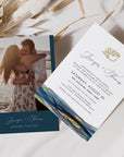 NOA | Navy and Gold Beach Wedding Invitation Template
