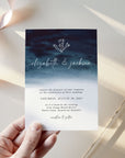ZAHARA | Costal Beach Wedding Invitation Template with Photo