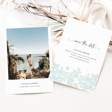 Aida | Ocean Wedding Save the Date Template with Photo