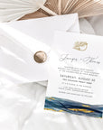 NOA | Navy and Gold Beach Wedding Invitation Template