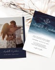 ZAHARA | Costal Beach Wedding Invitation Template with Photo