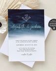 ZAHARA | Costal Beach Wedding Invitation Template with Photo