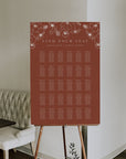 HAZEL Burnt Orange Wedding Seating Chart Printable
