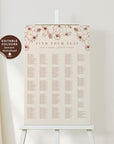 HAZEL Terracotta Wedding Seating Chart Alphabetical