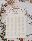HAZEL Terracotta Wedding Seating Chart Alphabetical
