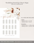 LAUREL Boho Wedding Seating Chart Sign Template