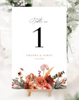 SCARLETT Boho Wedding Table Numbers Template