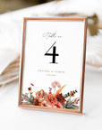 SCARLETT Boho Wedding Table Numbers Template