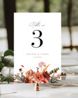 SCARLETT Boho Wedding Table Numbers Template