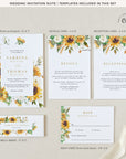 MARISOL Sunflower Wedding Invitation Suite Template