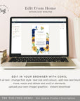 IVY Navy and Yellow Wedding Invitation Electronic