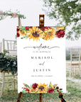 RUBY Printable Sunflower Wedding Signs Rustic Template