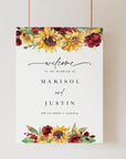 RUBY Printable Sunflower Wedding Signs Rustic Template