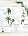 KONA Palm Tree Wedding Invitation Suite Template