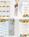 IVY Sunflower and Rose Wedding Stationery Template Bundle