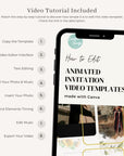 Anita | Animated Invitation Card Template for Wedding in Rose Gold