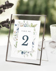 BIANCA Winter Wedding Table Numbers Printable