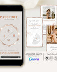 Rose Gold Passport Save the Date Video Template