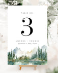 ARNA Mountain Wedding Table Numbers Printable