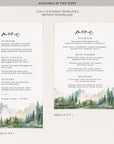 ARNA Mountain Wedding Menu Template