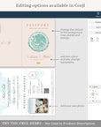 Mexico Passport Wedding Invitation Printable Template