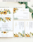 Marisol | Sunflowers Wedding Invitation Set Template