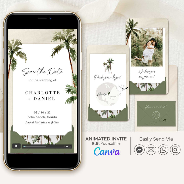 animated save the date video template