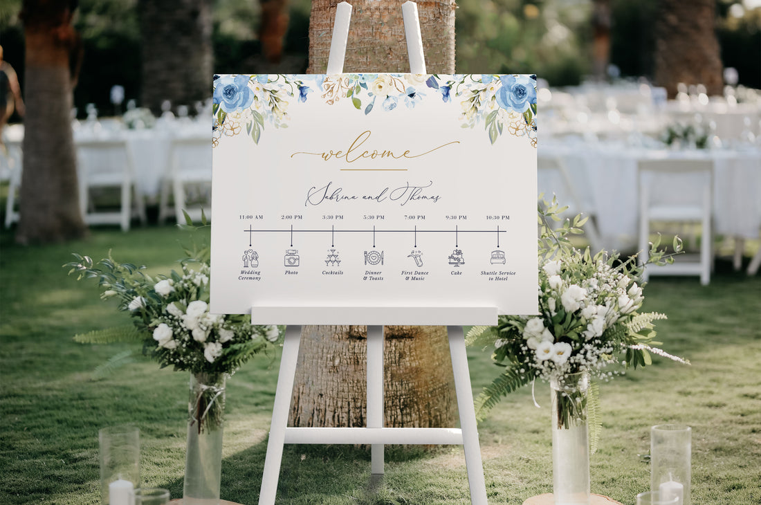 AZZURRA Wedding Timeline Sign Template