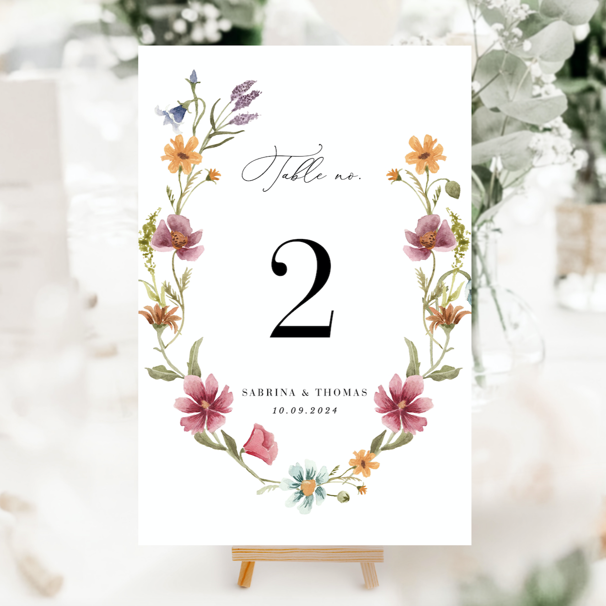 APRIL Wedding Table Numbers Printable