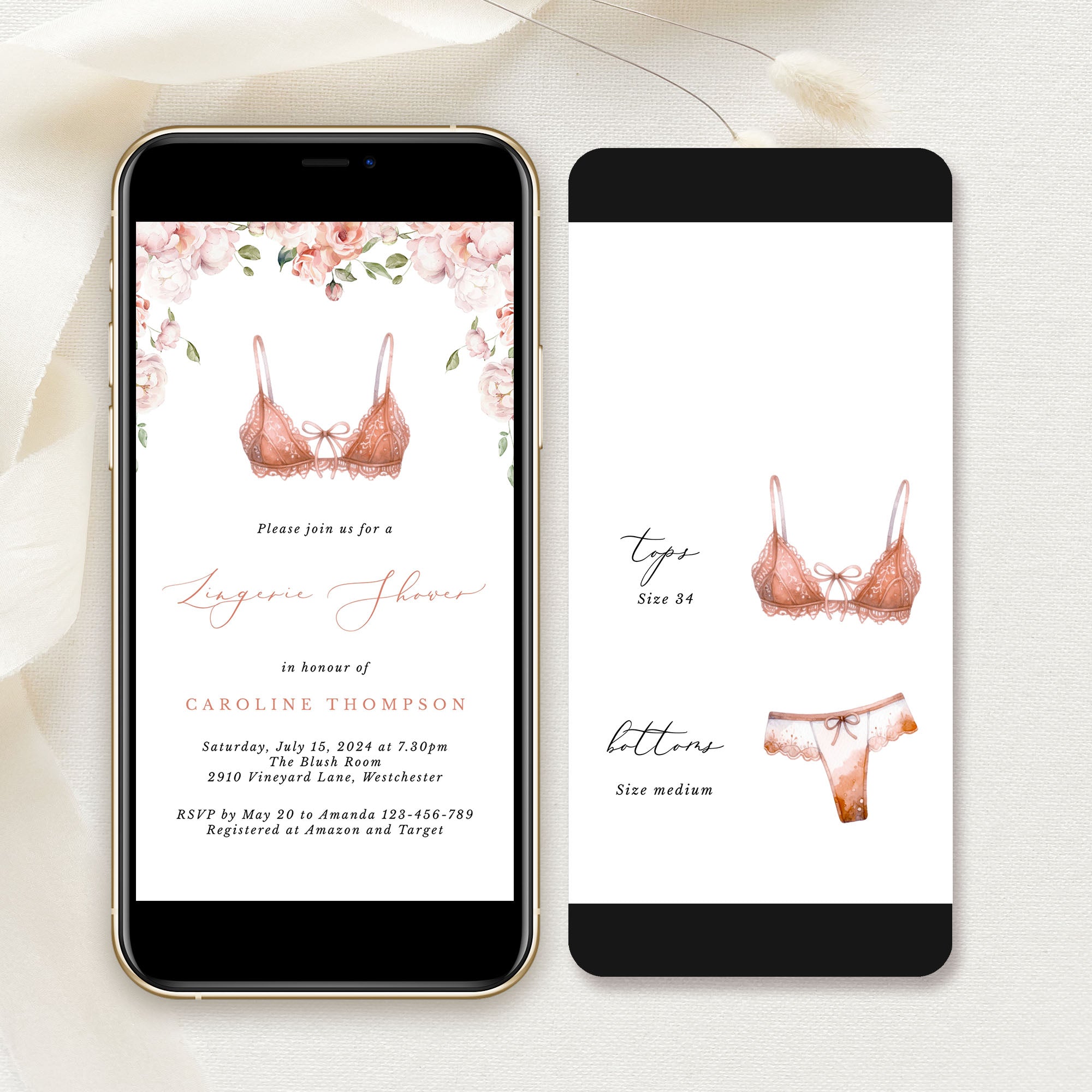 Lingerie Shower Digital Invitation