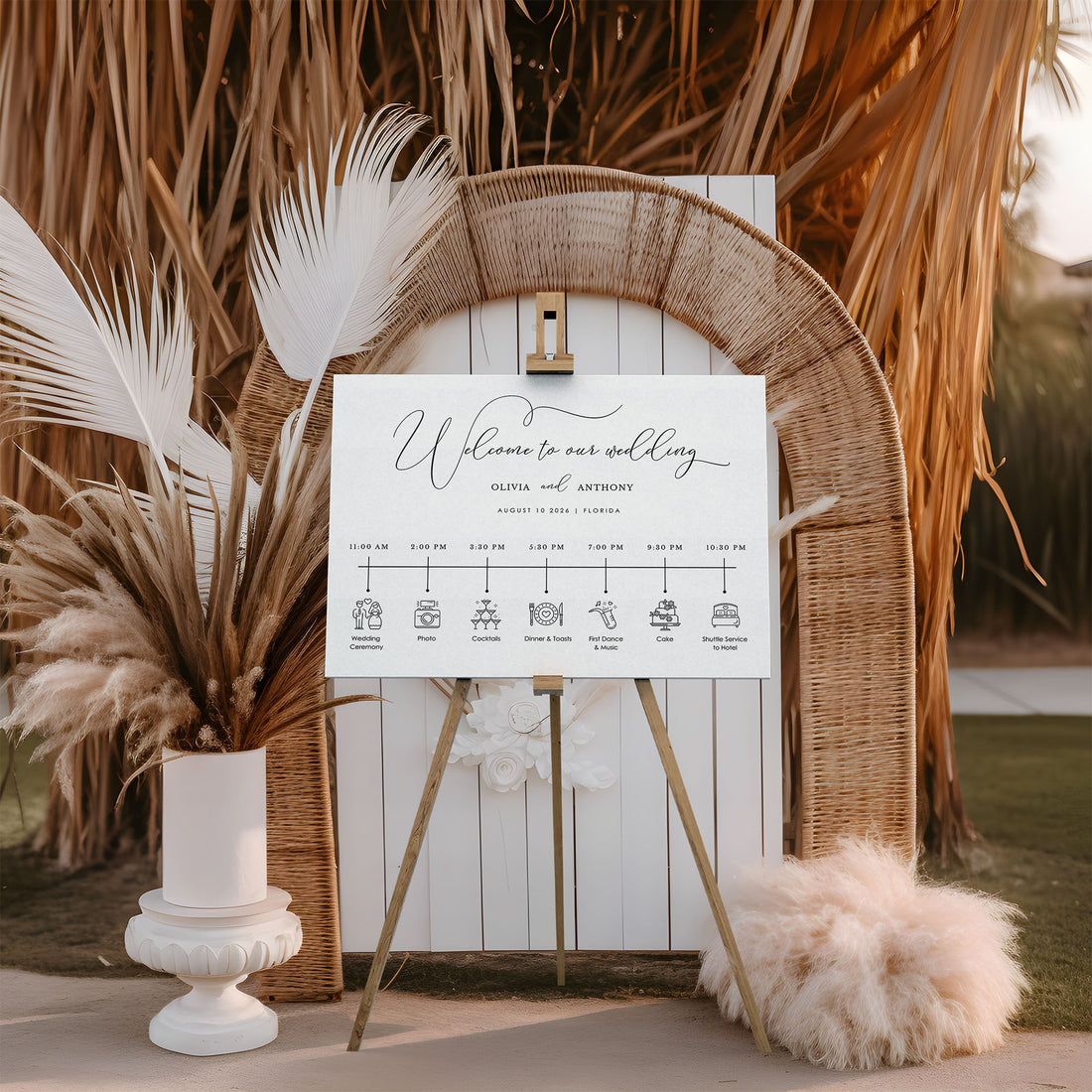 ELLA Wedding Timeline Sign Template