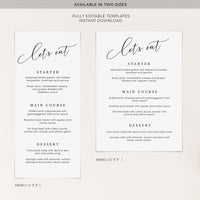 ELLA Wedding Menu Template