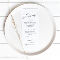 ELLA Wedding Menu Template