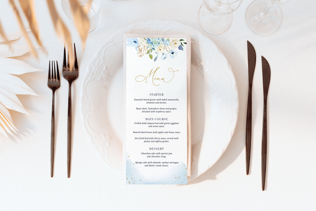 AZZURRA Wedding Menu Template