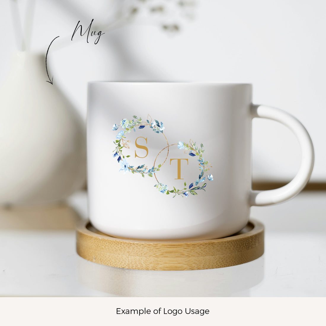 AZZURRA Floral Wedding Logo Template