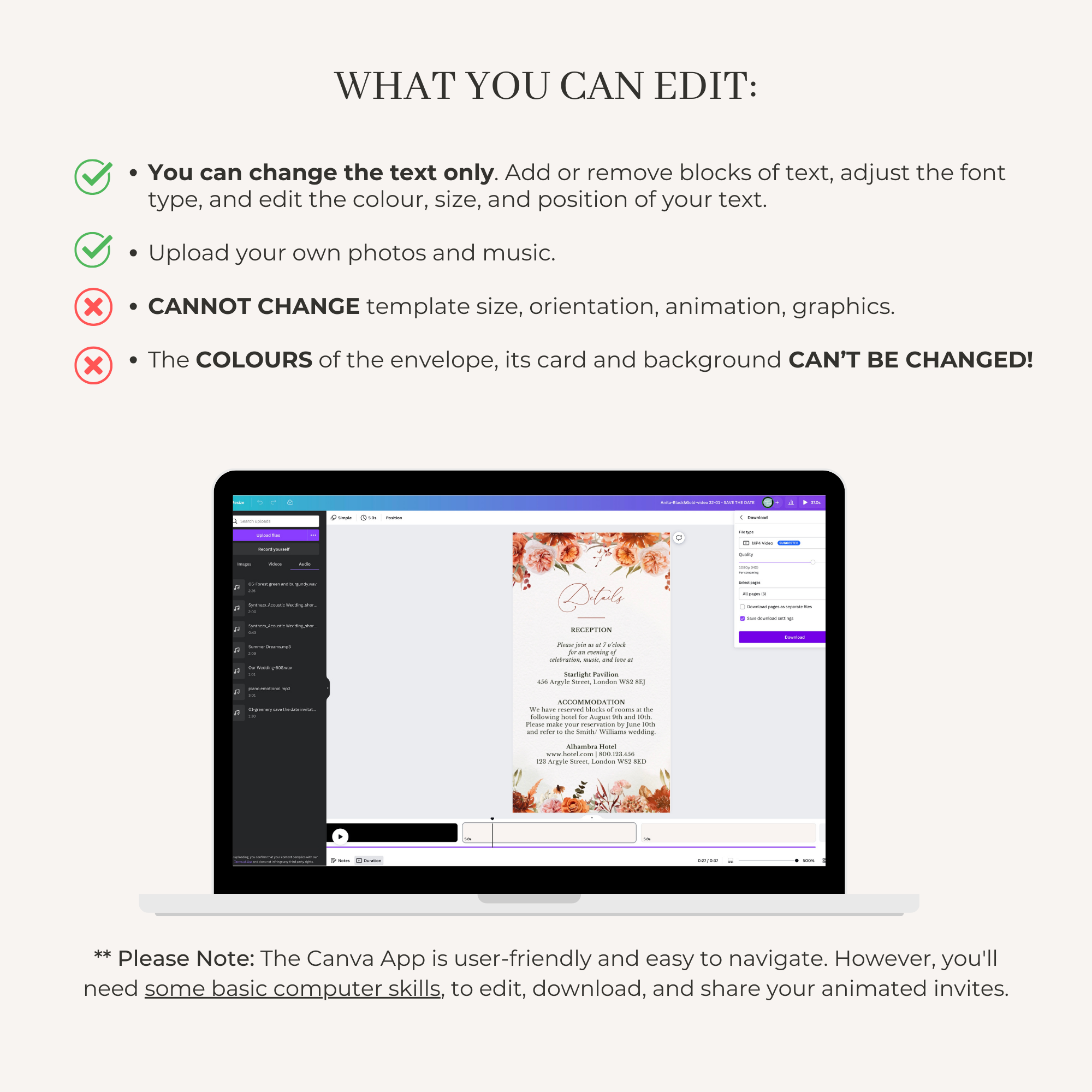 SCARLETT Boho Wedding Invitation Video Template