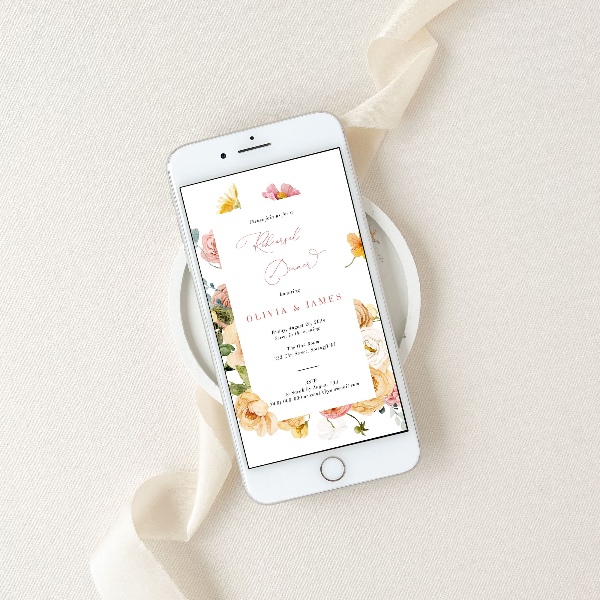 JUNE Digital Rehearsal Dinner Invitation