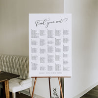 ELLA Printable Wedding Seating Chart Alphabetical