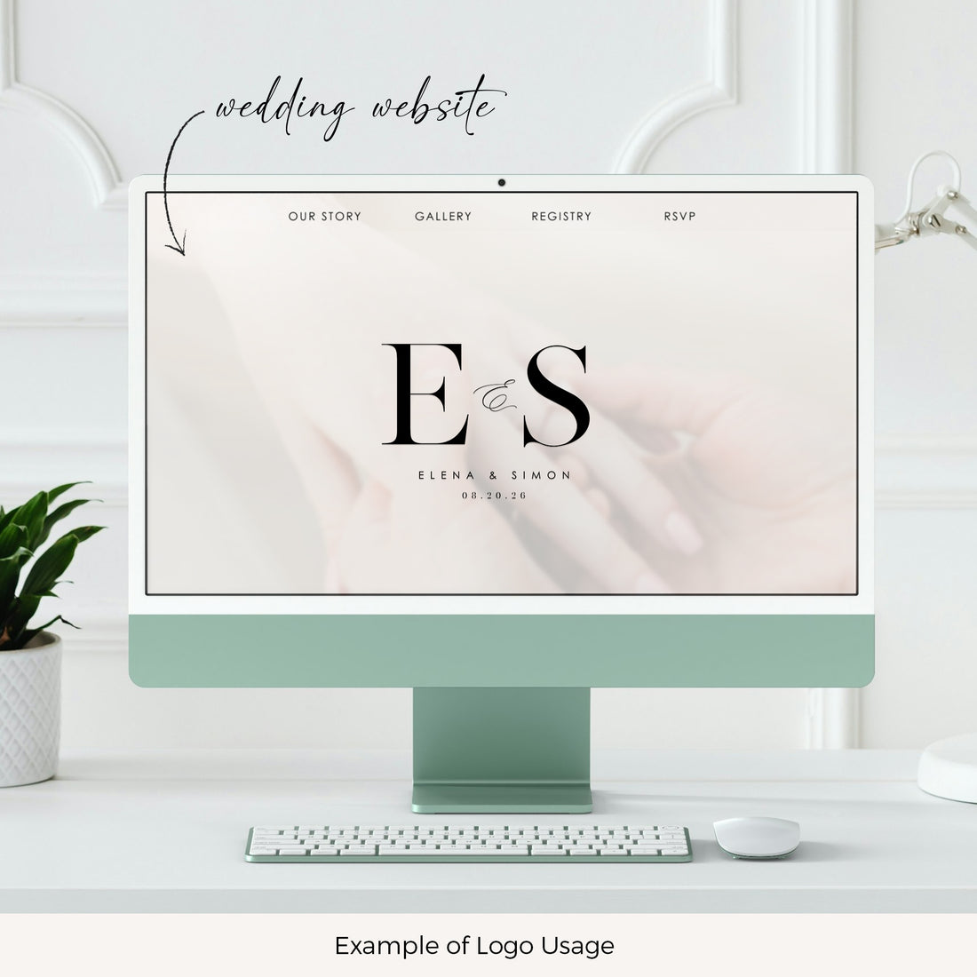 ELENA Minimalist Wedding Logo Design