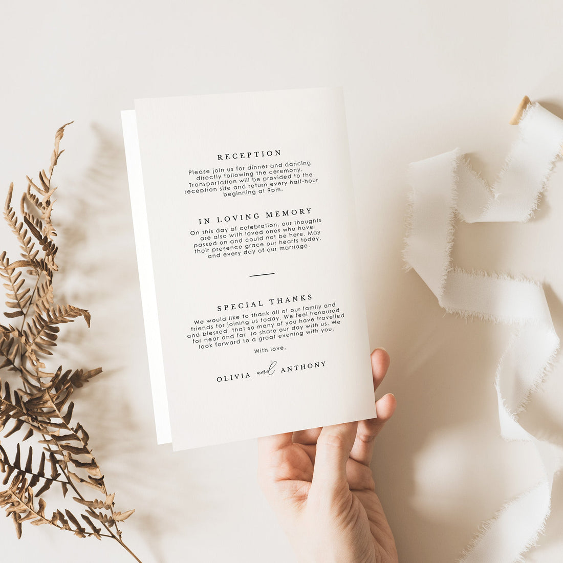 ELLA Wedding Program Template