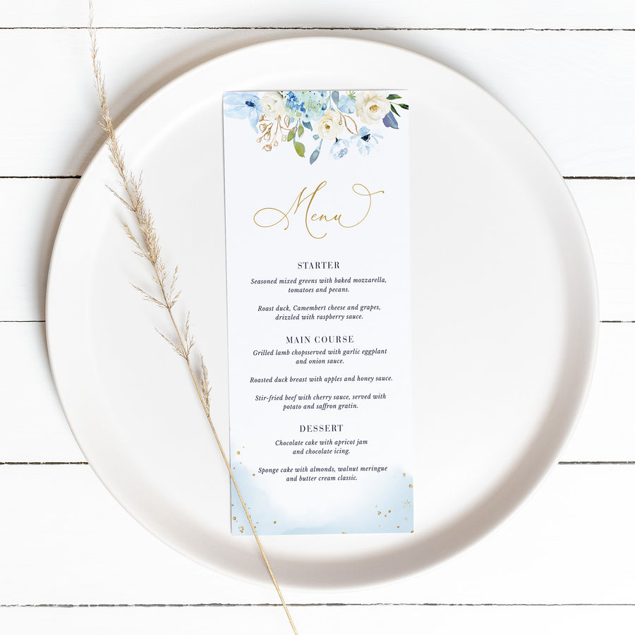 AZZURRA Wedding Menu Template